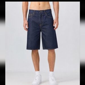 VIBES PREMIUM Denim Jean Shorts w Flap Button Back Pockets 38